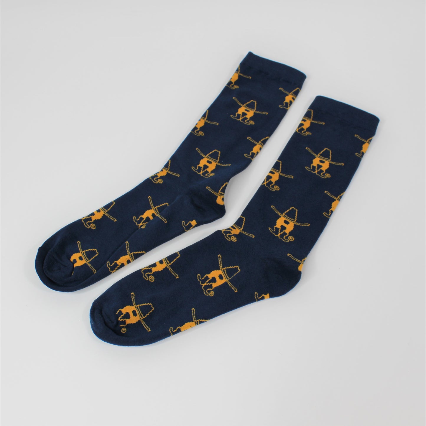 Howdy Print Blue Socks - Navy