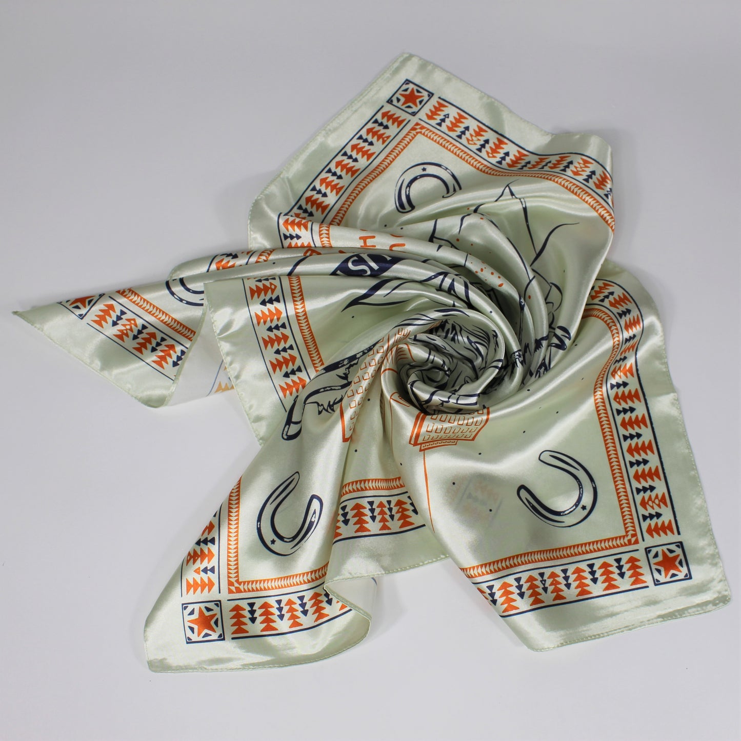 HLSR Cowboy Print Cream Scarf