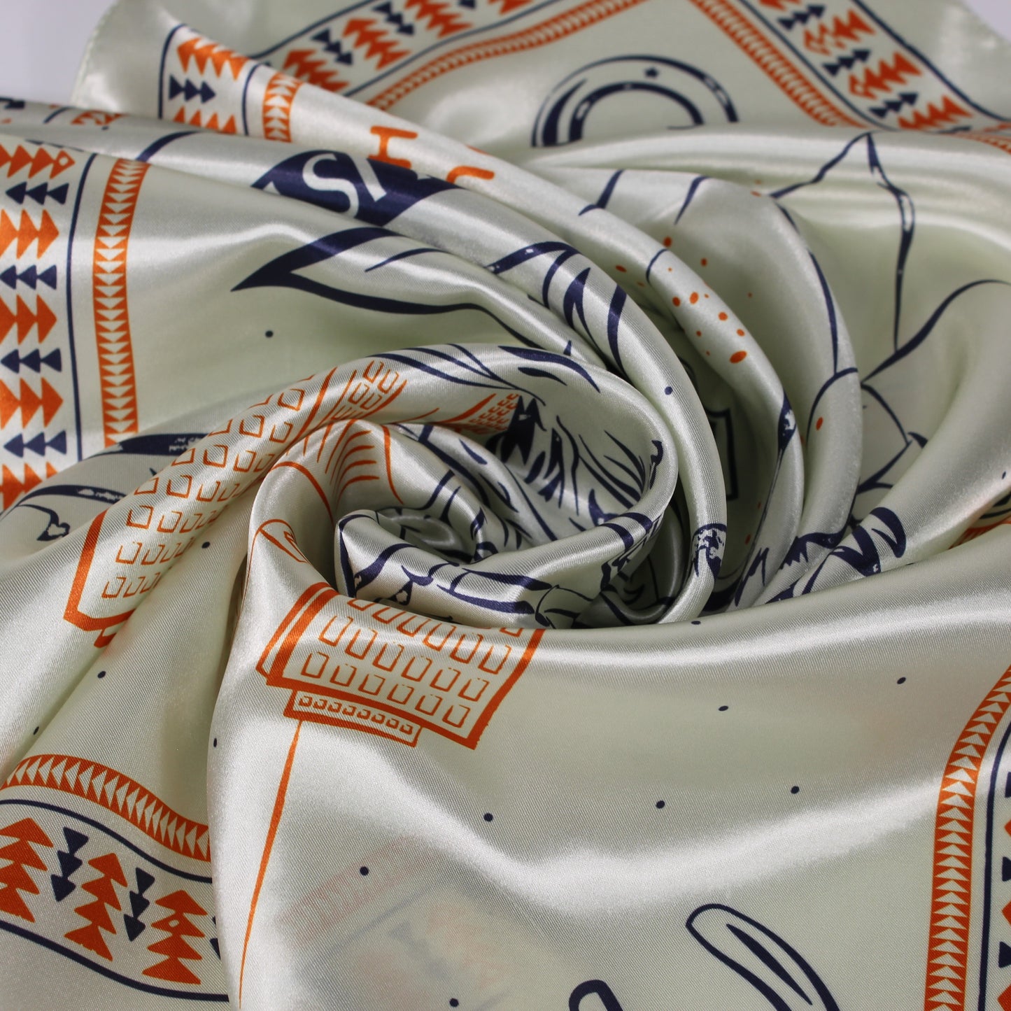 HLSR Cowboy Print Cream Scarf