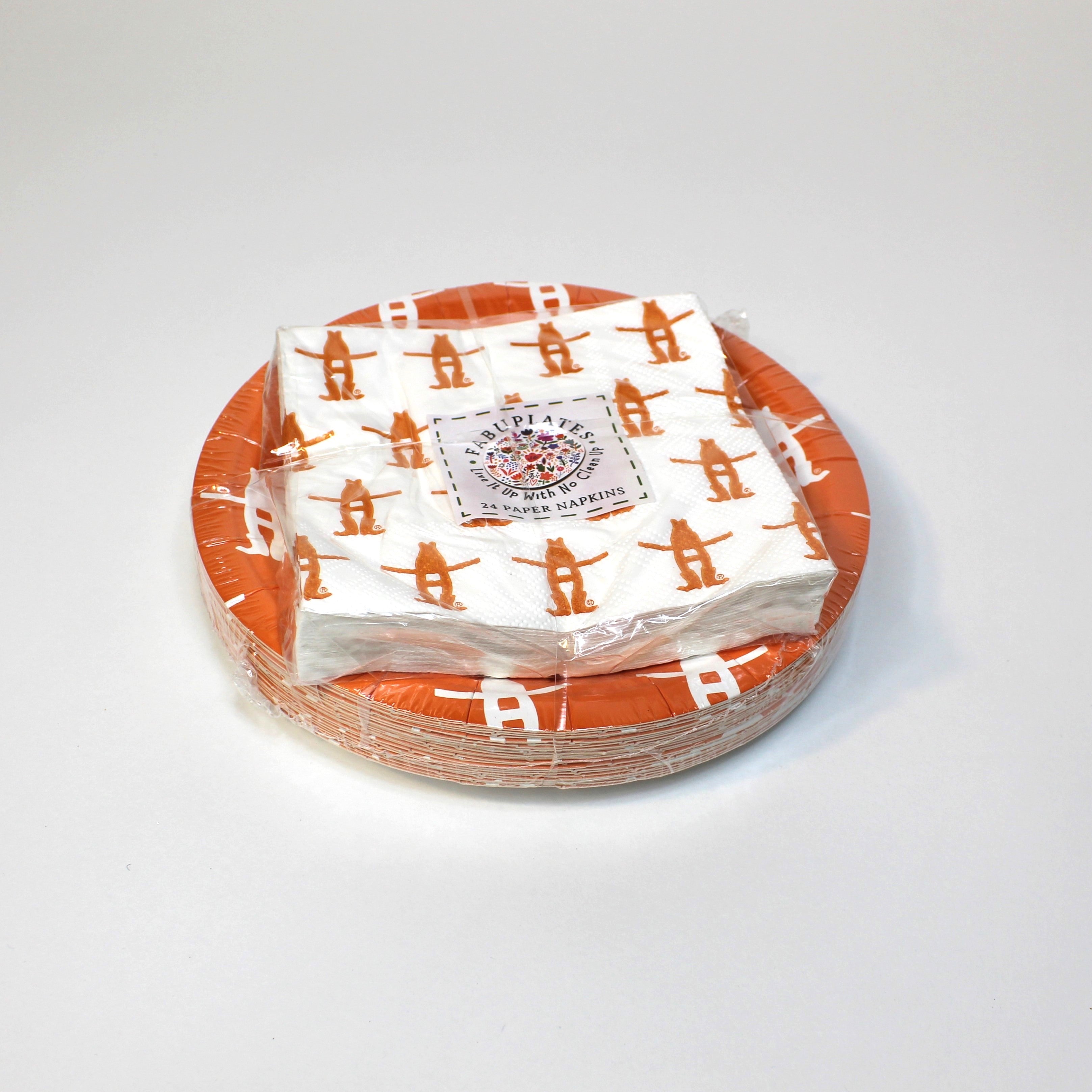 Howdy 7in Plate and Napkin Set - Orange โ Houston Livestock Show and Rodeoโข