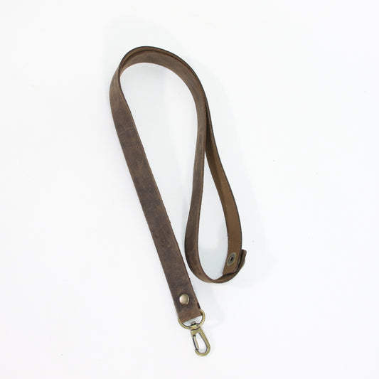 Leather Lanyard  Dark Brown