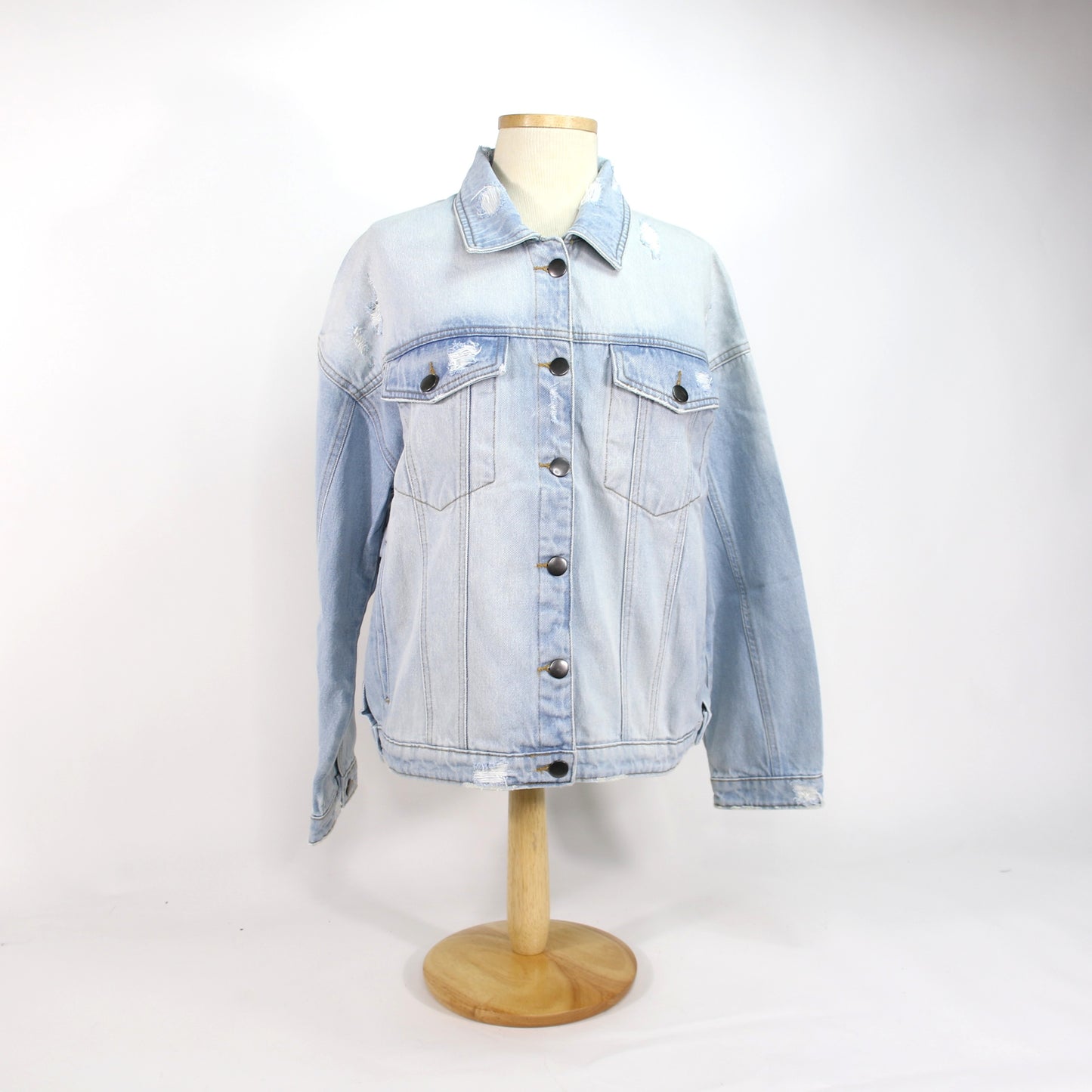 RH Bead-Back Denim Jkt - Distressed