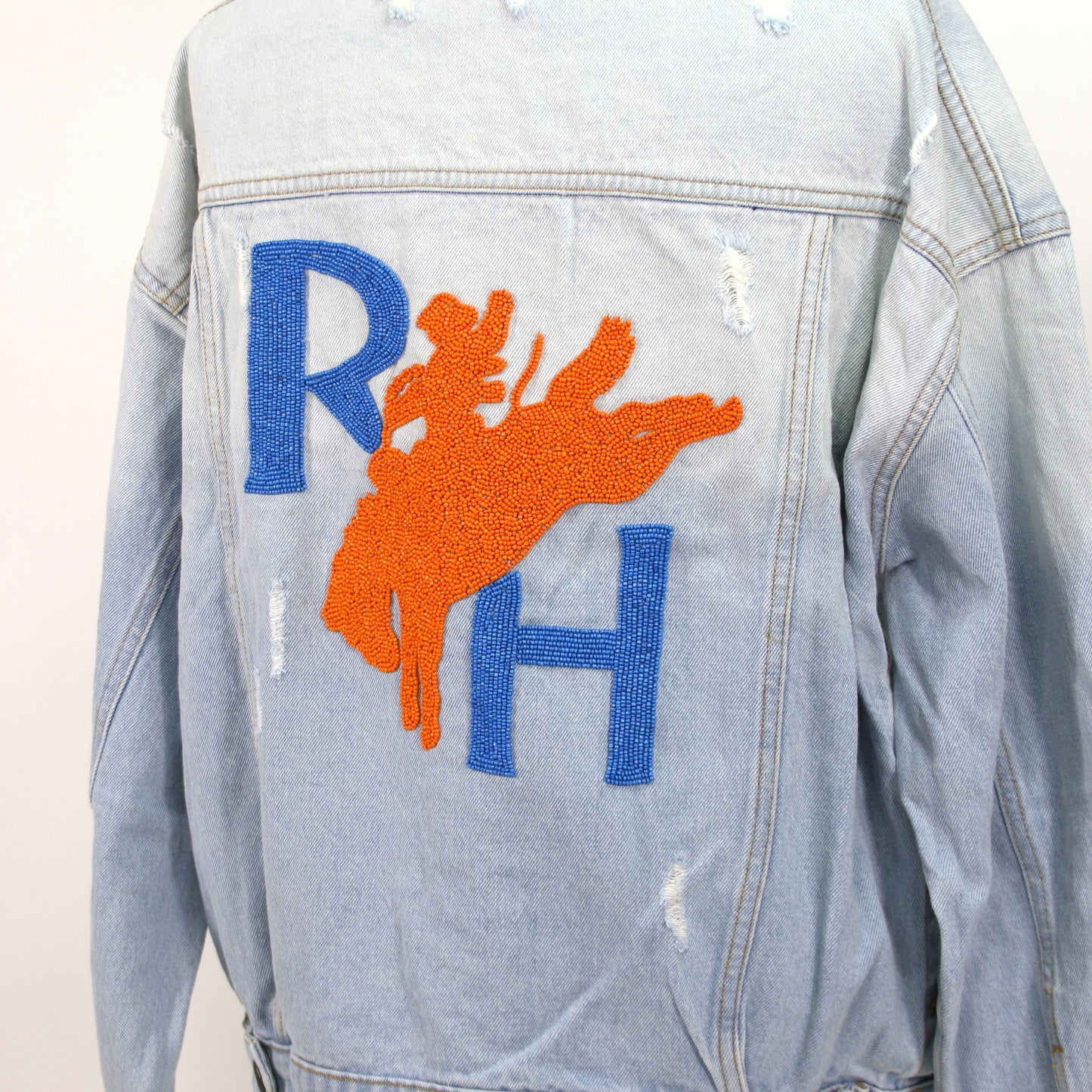 RH Bead-Back Denim Jkt - Distressed
