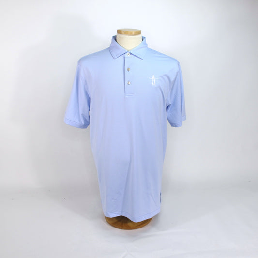 Peter Millar Embroidered Polo -Lt Blue Stripe