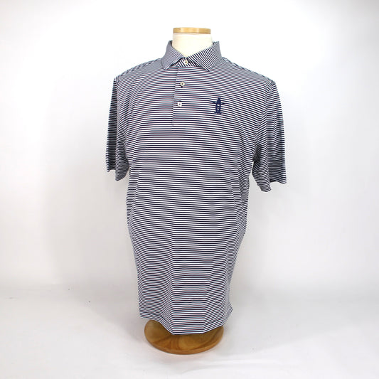 Peter Millar Embroidered Polo - Navy Stripe