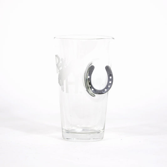 Horseshoe 16oz Pint Glass - RH Bronc