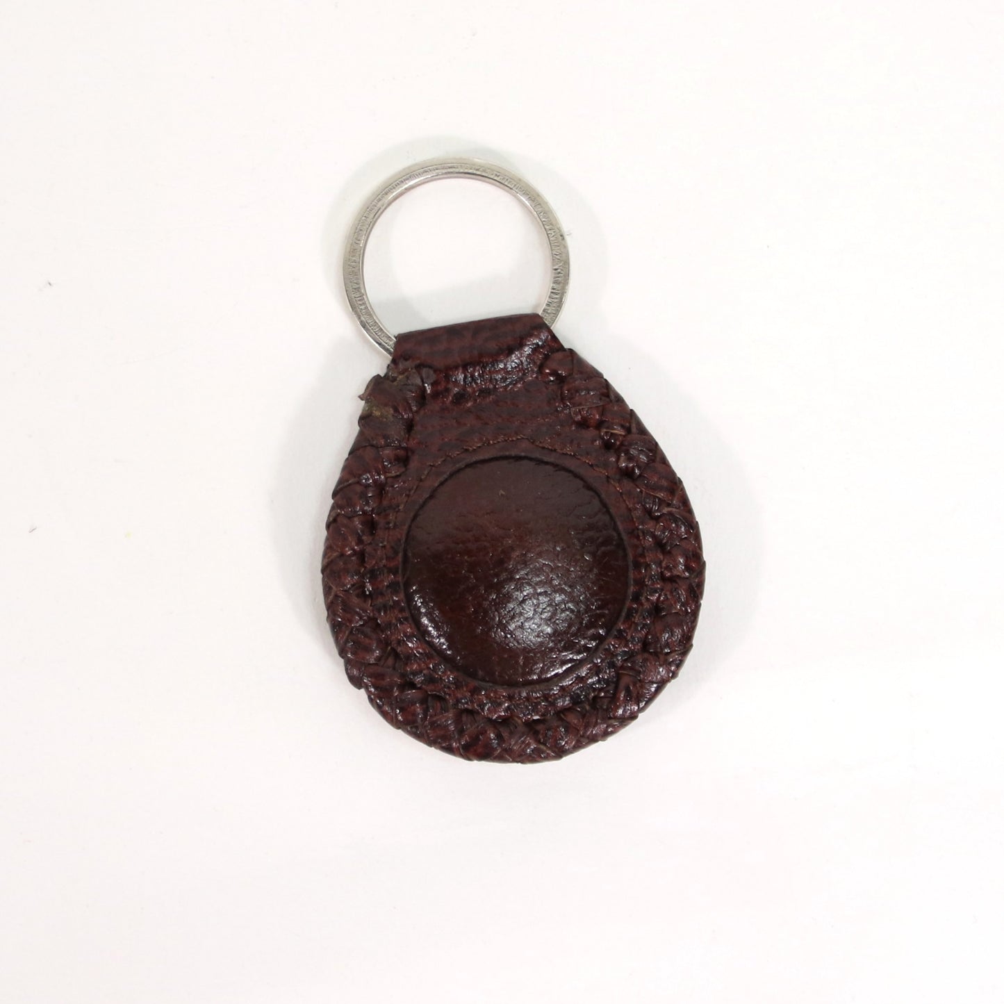 Whipstitch Leather Keyfob - Gold/Silver Concho