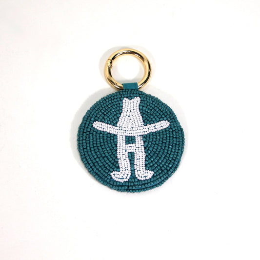 Howdy Beaded Keychain - Turquoise