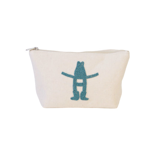 Bow-H Beaded Pouch - Turquoise