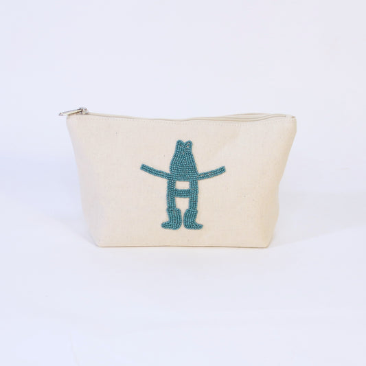 Bow-H Beaded Pouch - Turquoise