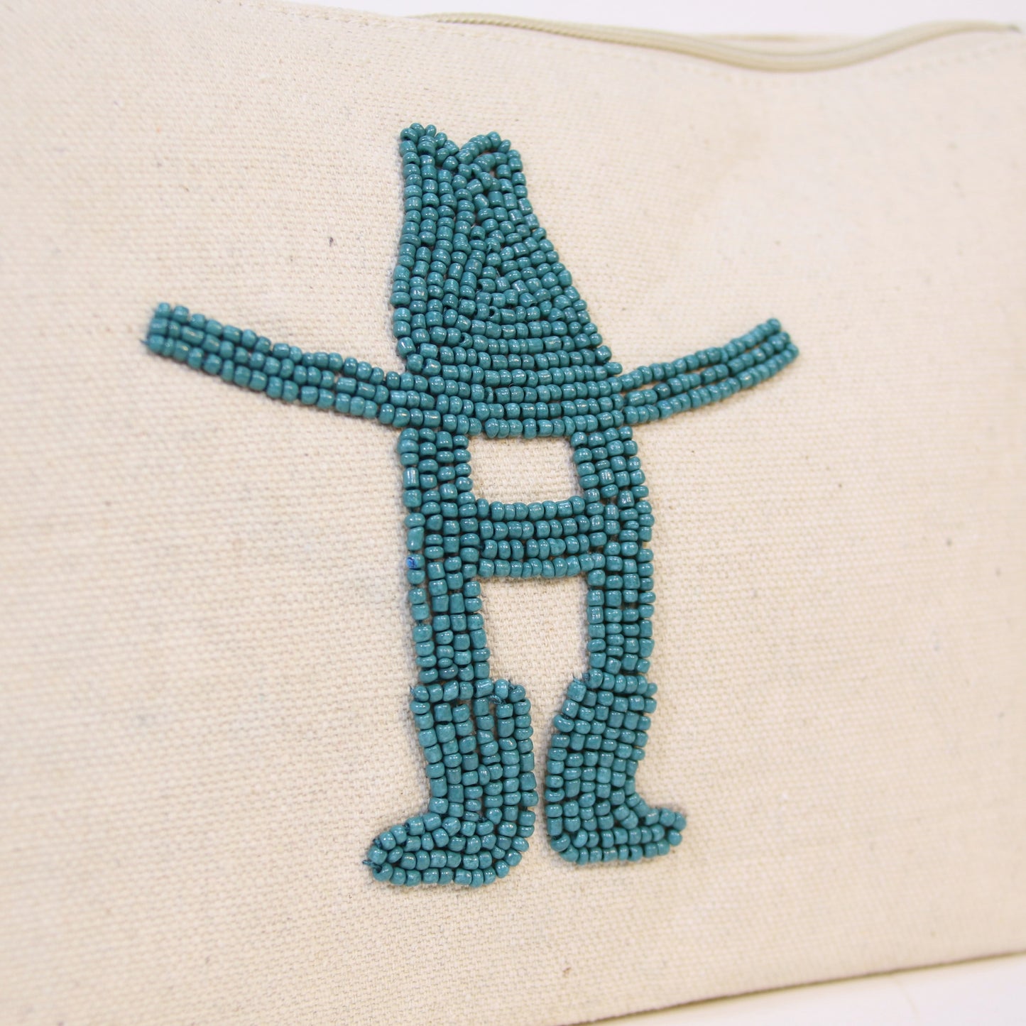 Bow-H Beaded Pouch - Turquoise