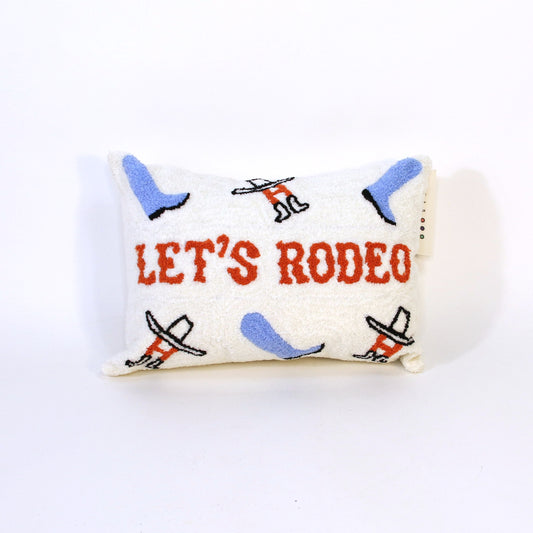 Lets Rodeo Hooked Pillow