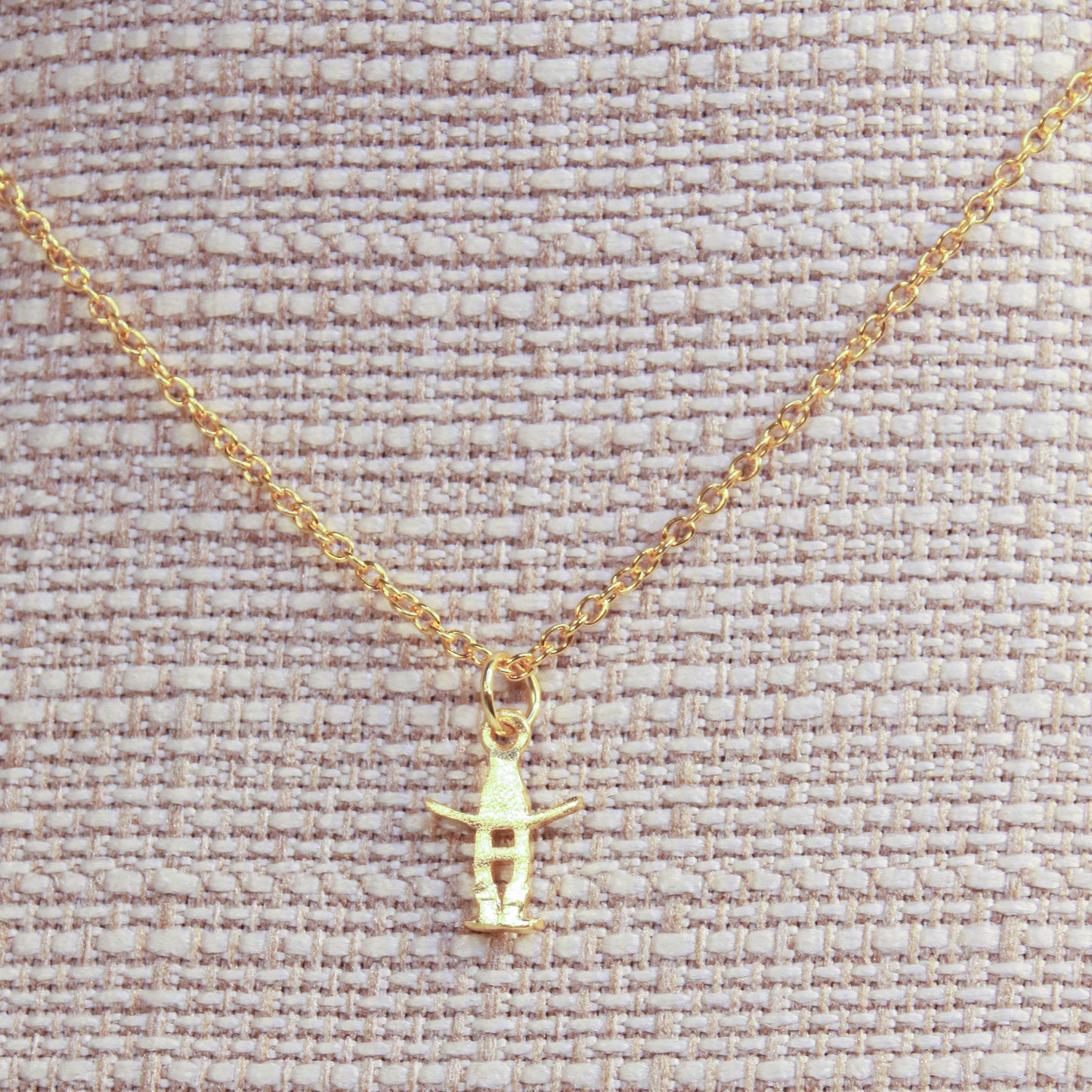 CG Bow-H Charm Necklace - Gold Plated