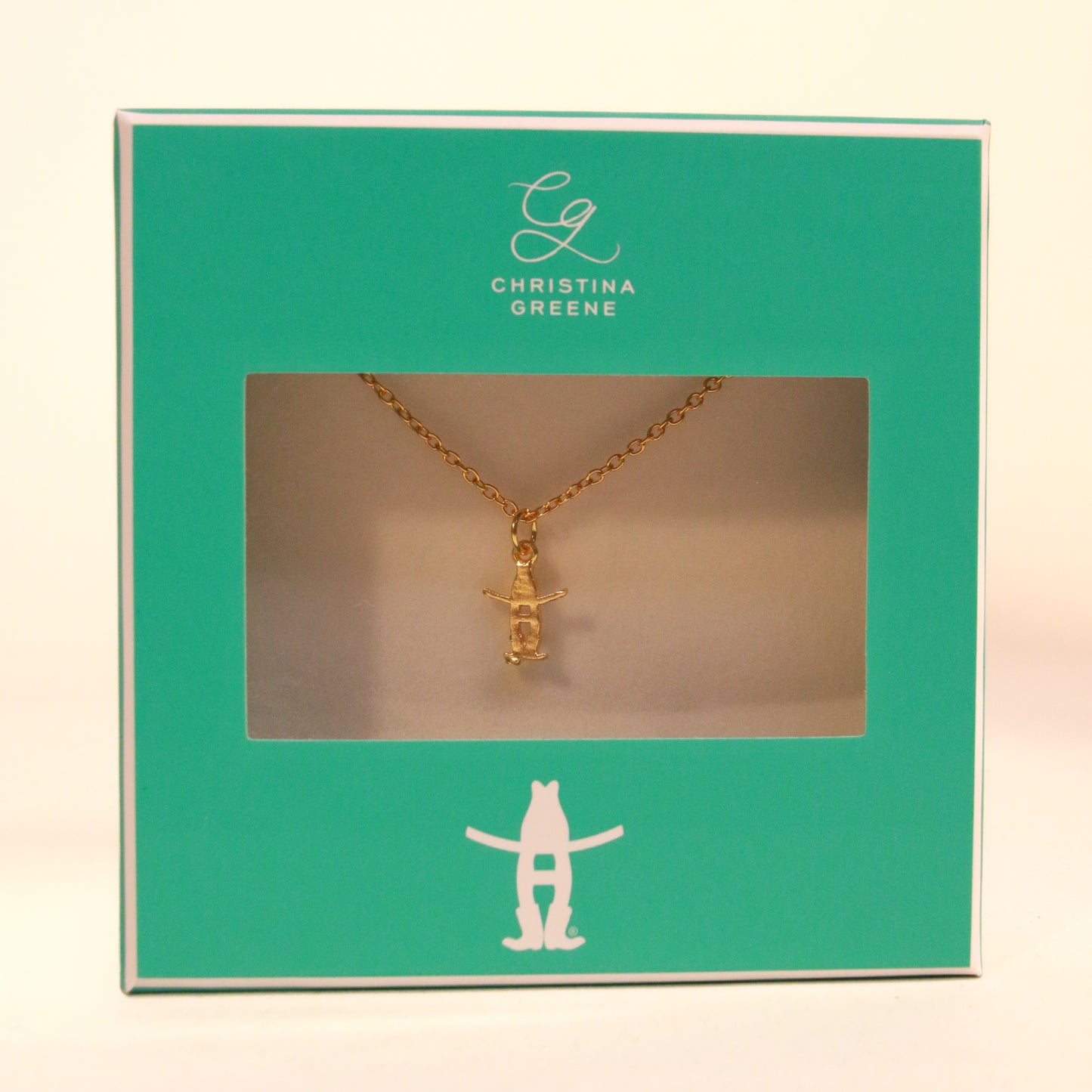 CG Bow-H Charm Necklace - Gold Plated