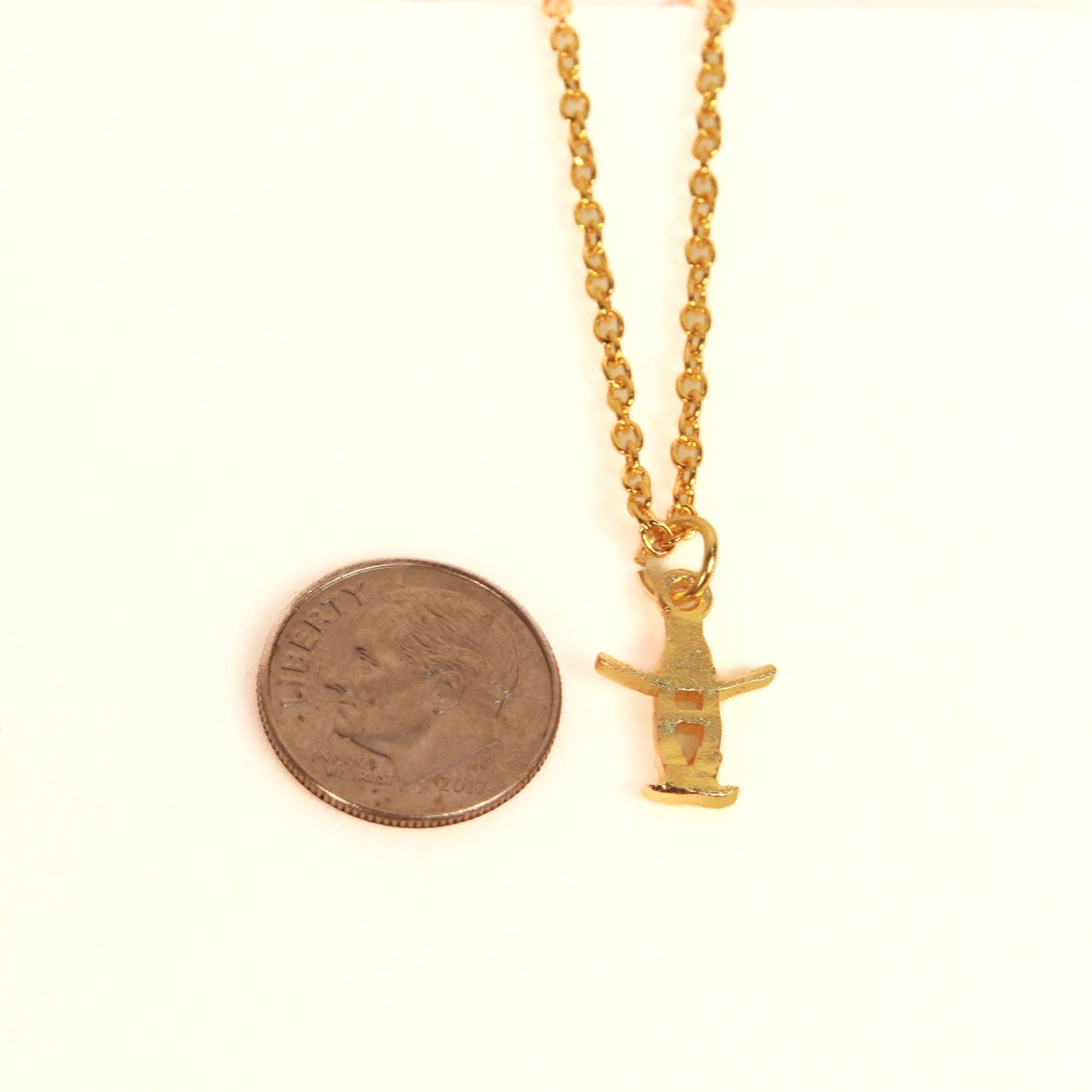 CG Bow-H Charm Necklace - Gold Plated