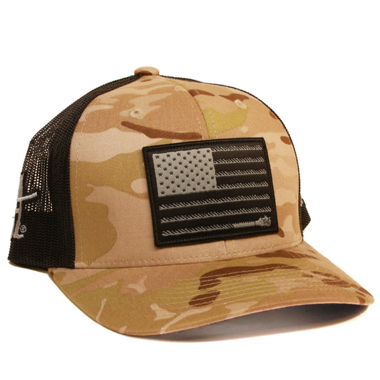 Camo Black American Flag Hat