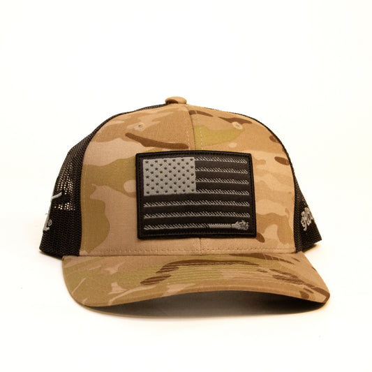Camo Black American Flag Hat