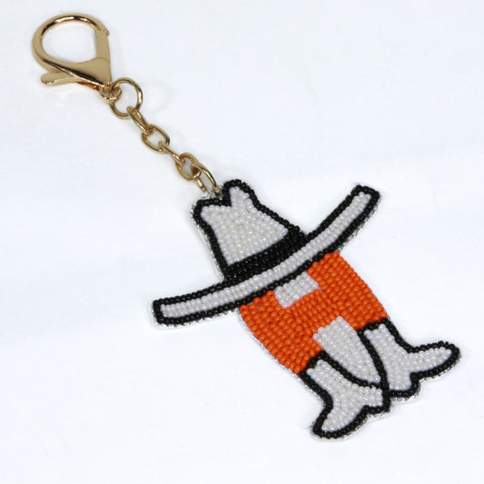Tricolor Beaded Bag Charm