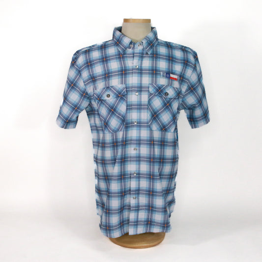 Mens Bow-H Plaid Fishing Shirt - Navy