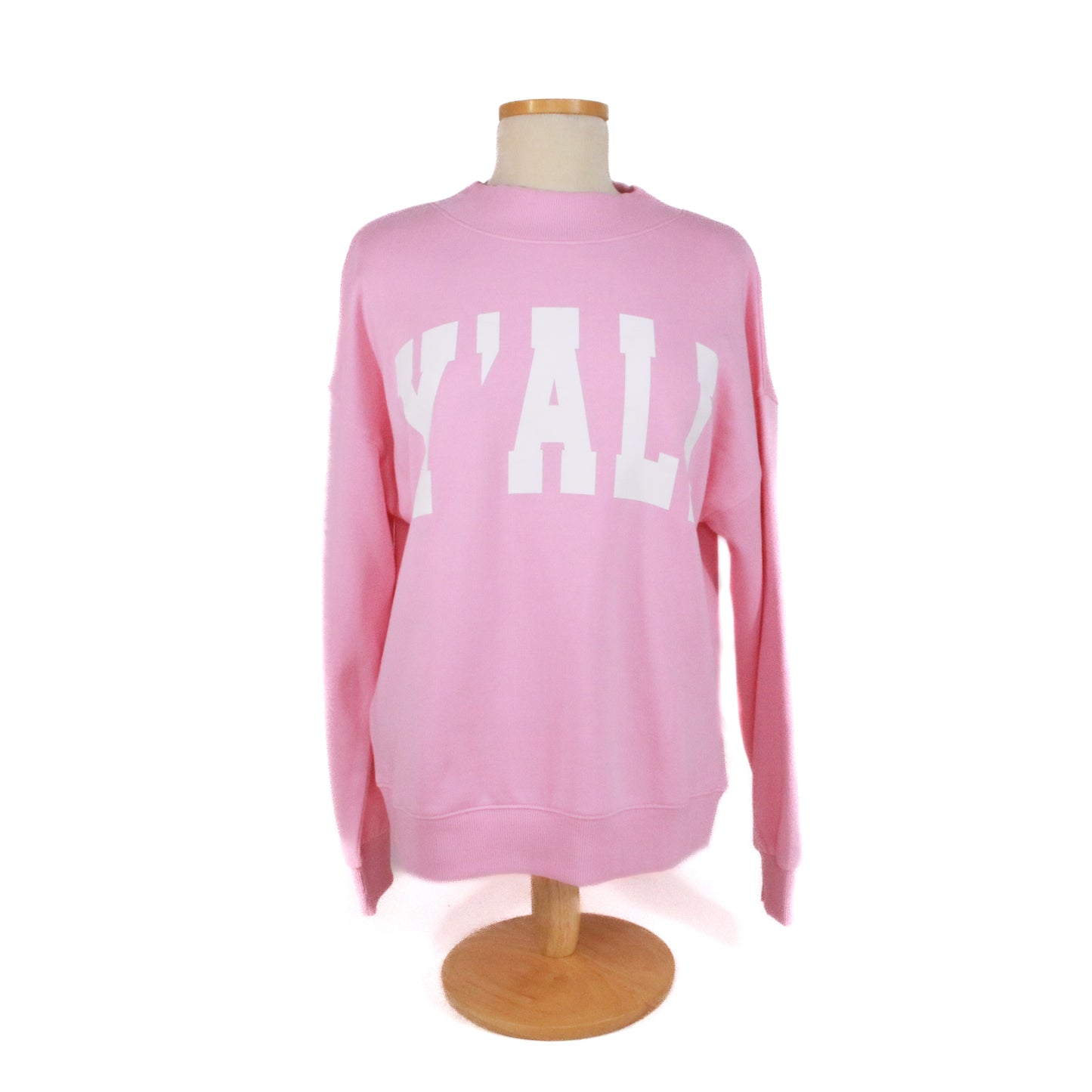 Mockneck Yall Sweatshirt - Blush