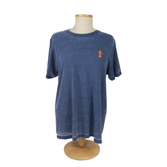 Acid Wash Burnout Tee - Denim