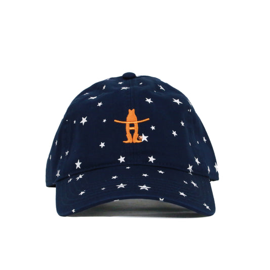 Ladies Cap w/Stars and Orange Bow-H -Navy