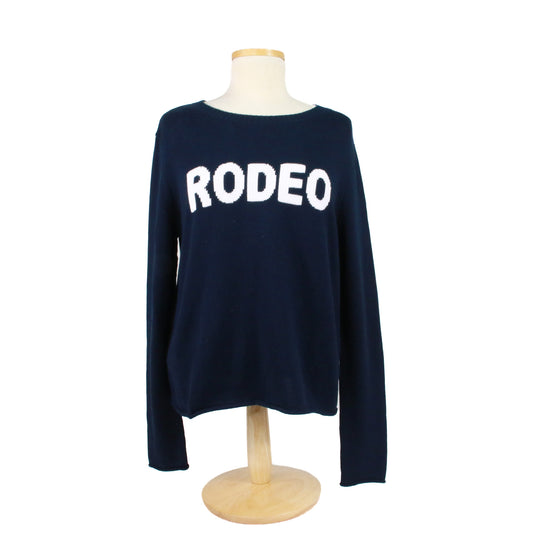Ladies Rodeo Intarsia Sweater - Navy