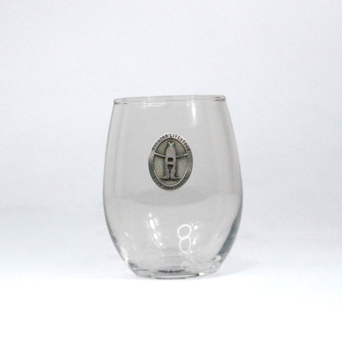 Stemless Wineglass with Pewter Emblem