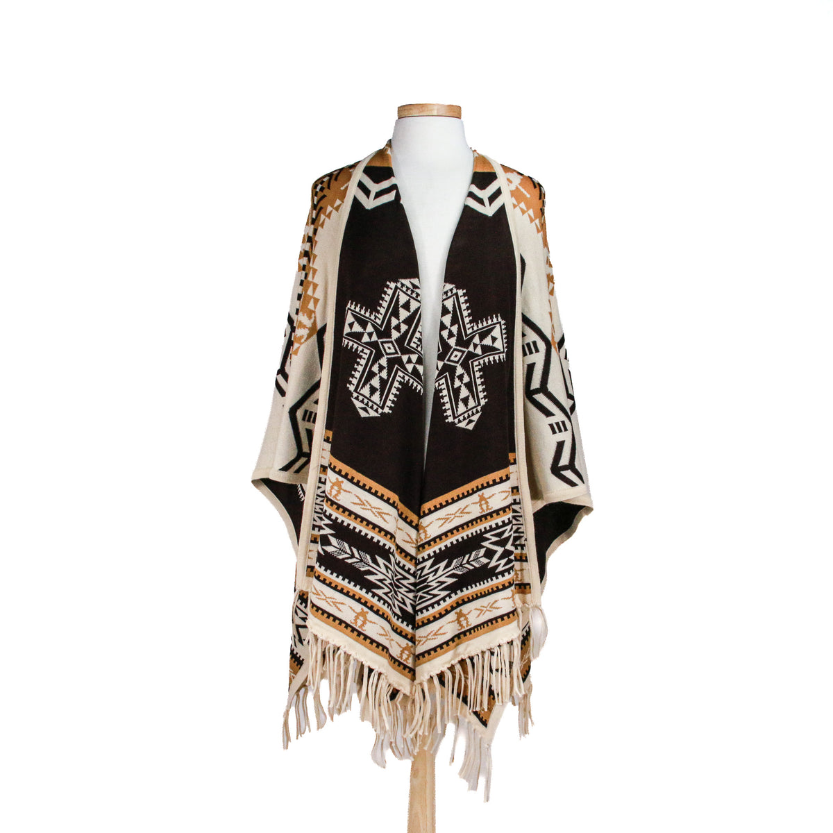 Ladies Aztec Woven Wrap