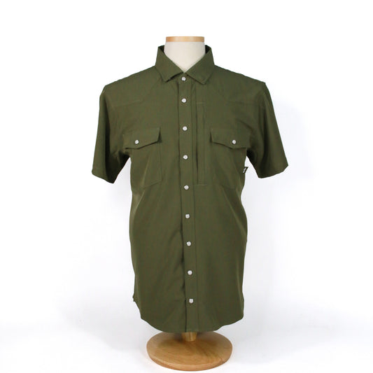 Performance S/S Pearl Snap - Army Green