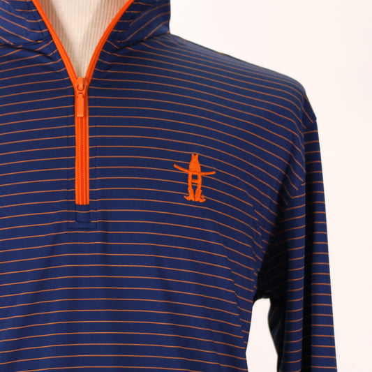 1/4 Zip Performance Pullover - Navy Stripe