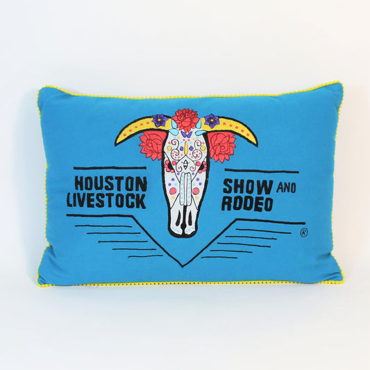 Skull Cushion 18x18in - Blue