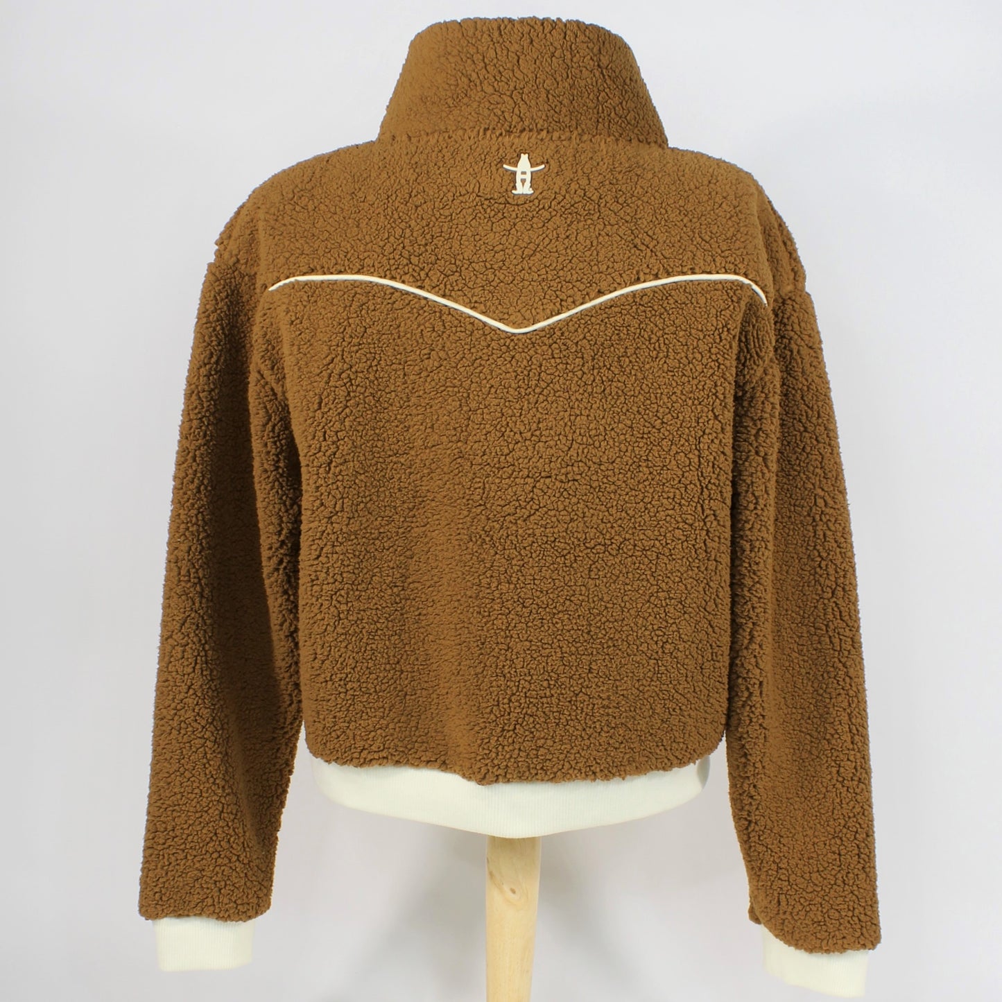 Ladies Sherpa Snap Pullover - Coyote/Oatmeal