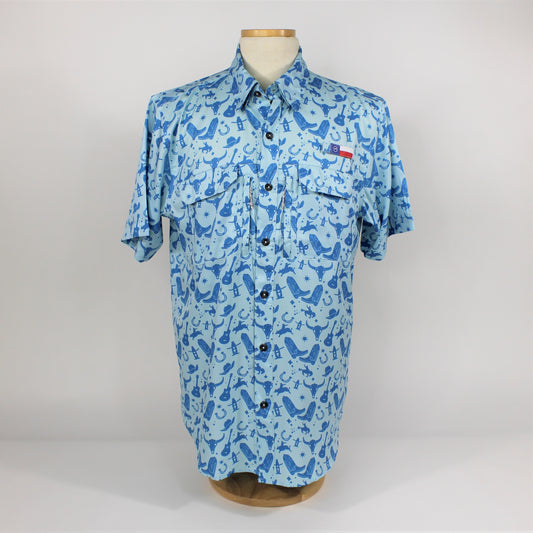 Magellan Print Fishing Shirt - Navy