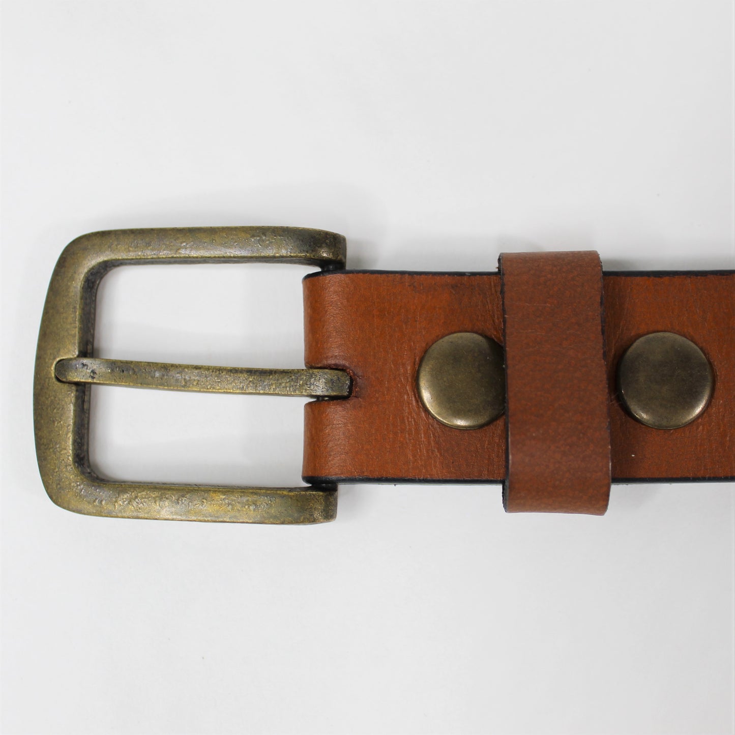 RH Embroidered Leather Belt - Brown