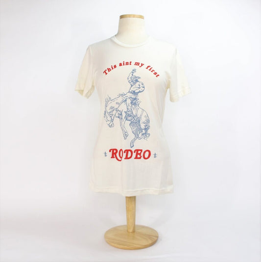 Bronco Aint My First Rodeo Tee - Natural