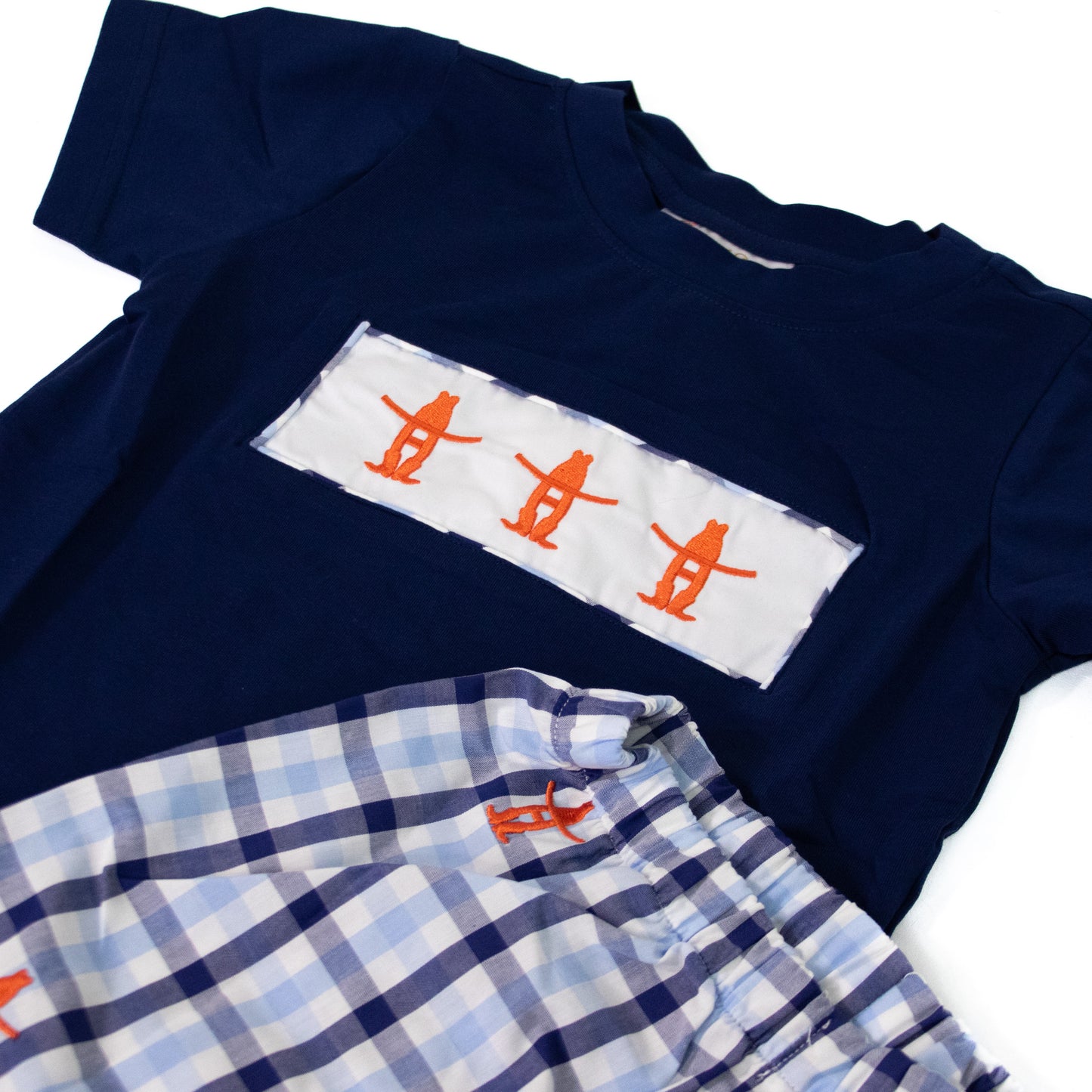 Youth  Tee and Short Set - Navy Windowpane