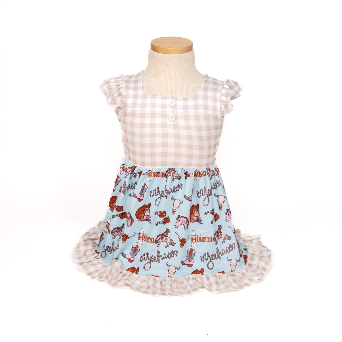 Ruffle Sleeve Dress - Gingham