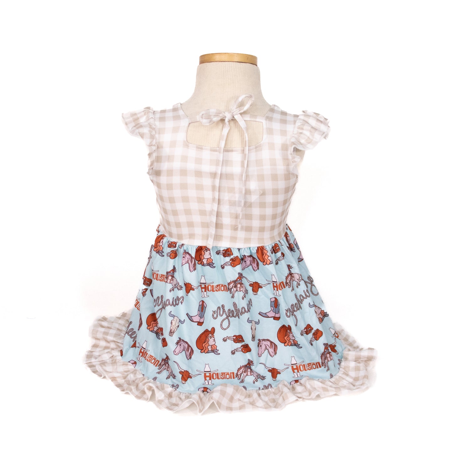 Ruffle Sleeve Dress - Gingham