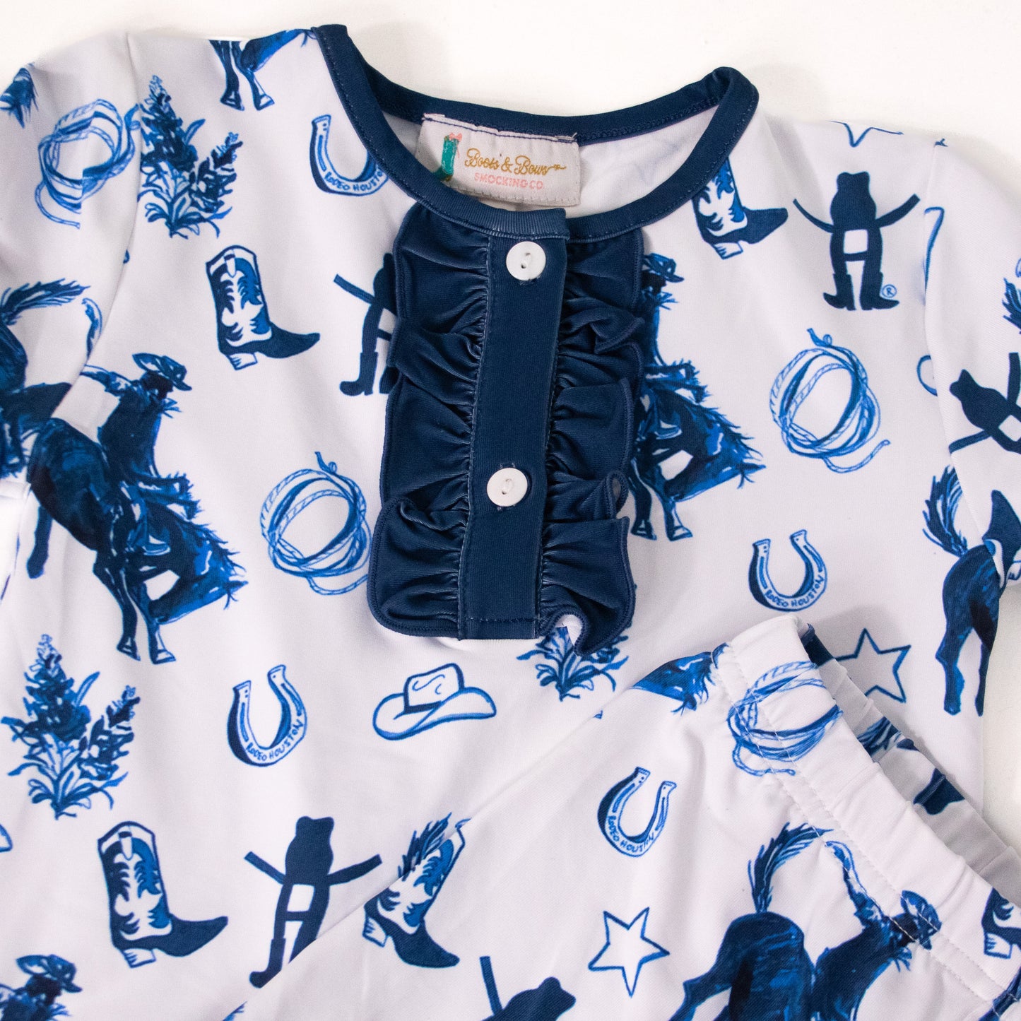 Girls Ruffle Short PJ - White