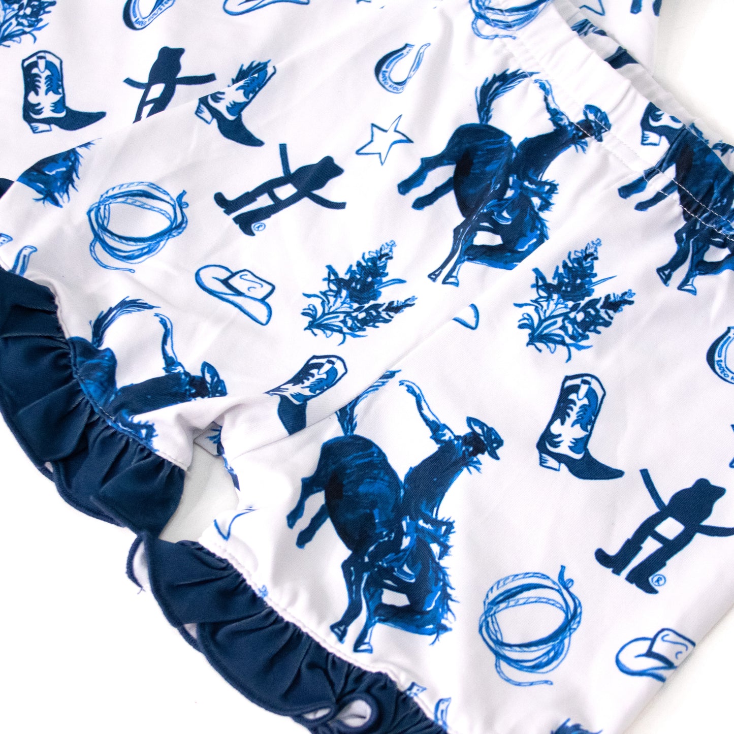 Girls Ruffle Short PJ - White