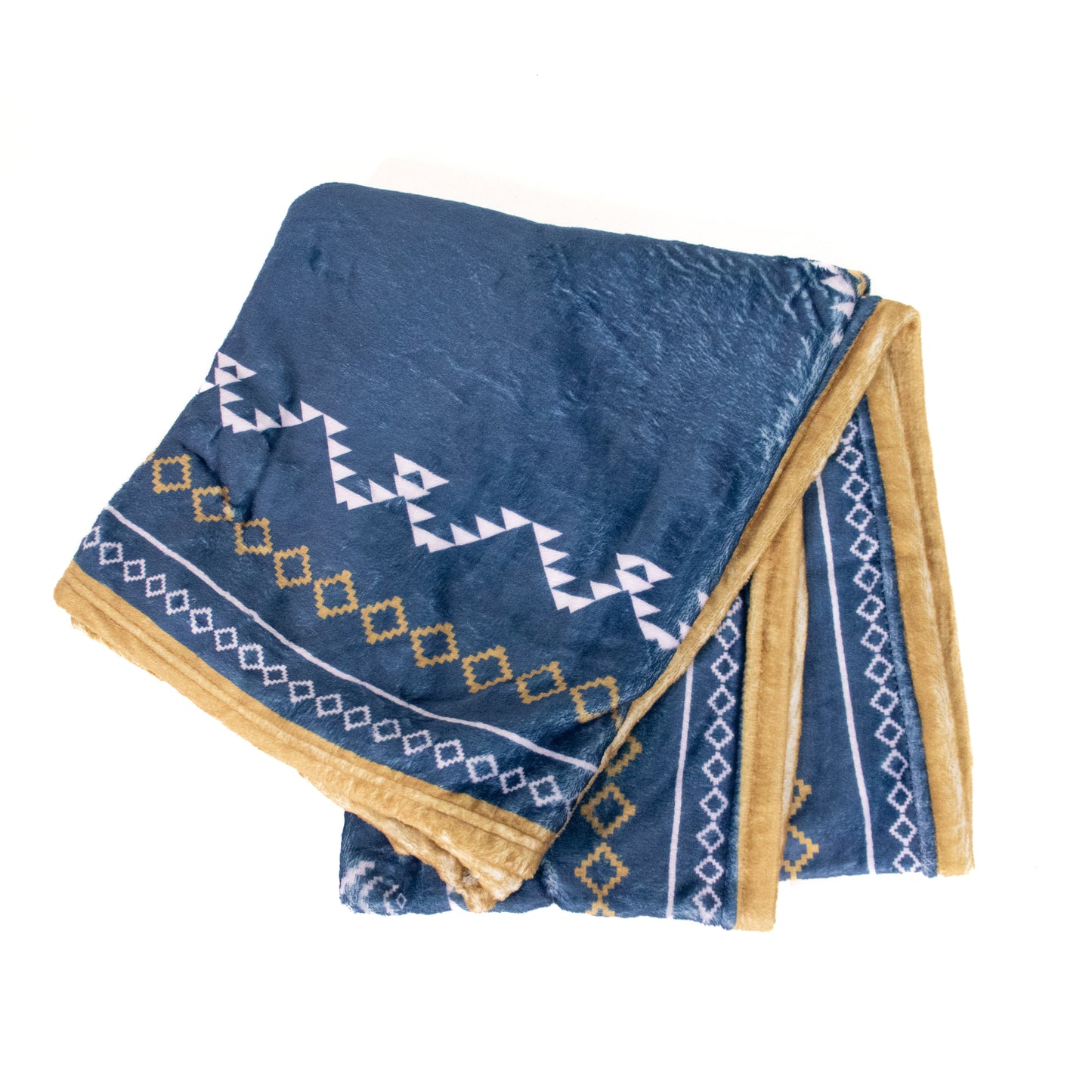 Aztec Fleece Blanket - Blue