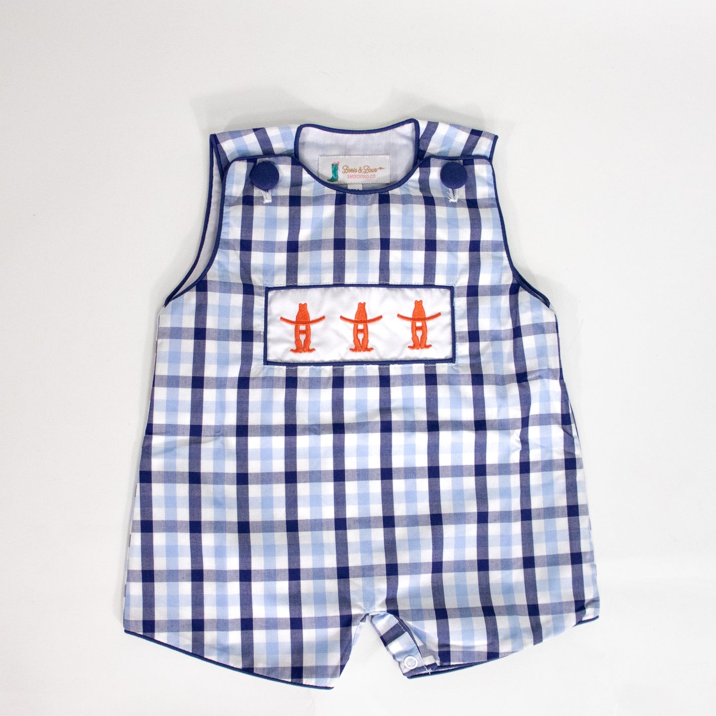Boys Romper - Navy Windowpane