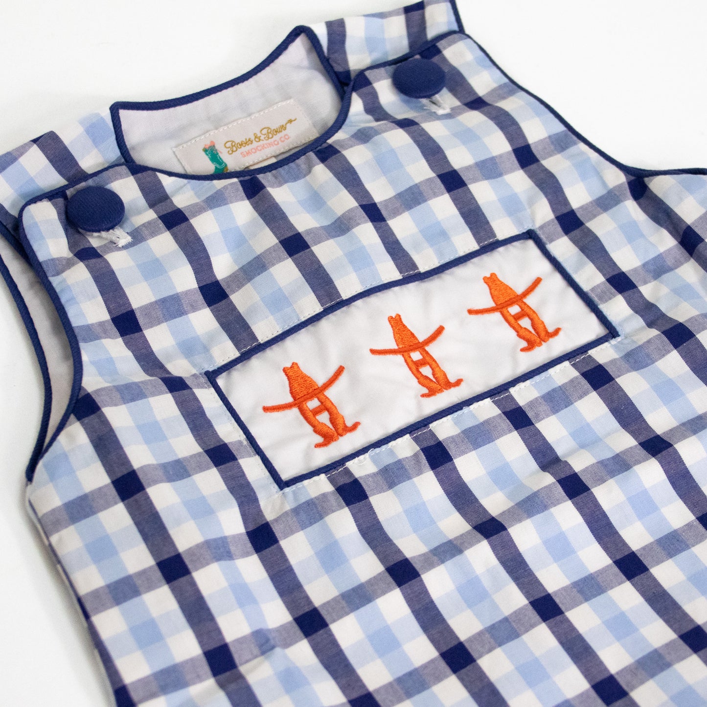 Boys Romper - Navy Windowpane