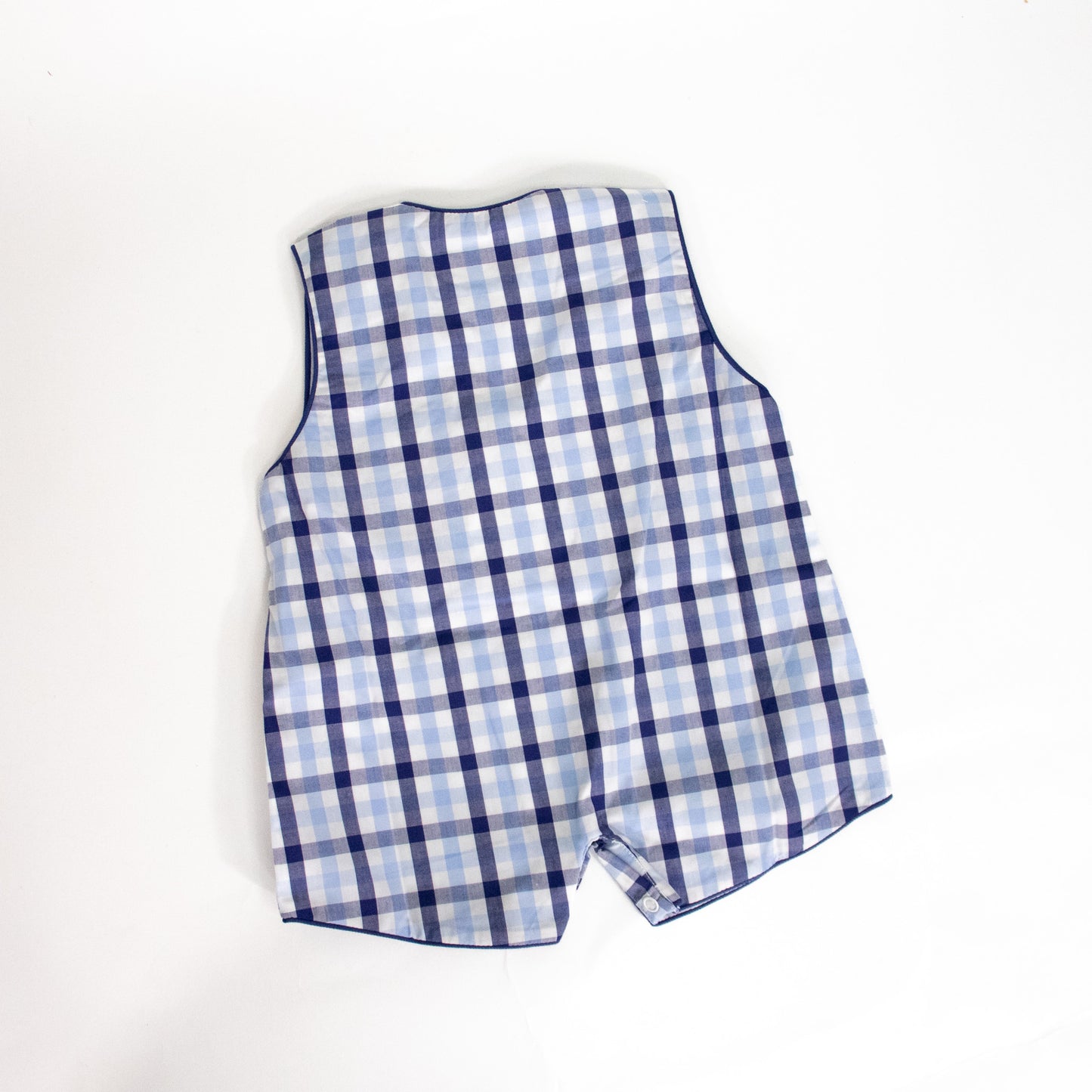 Boys Romper - Navy Windowpane