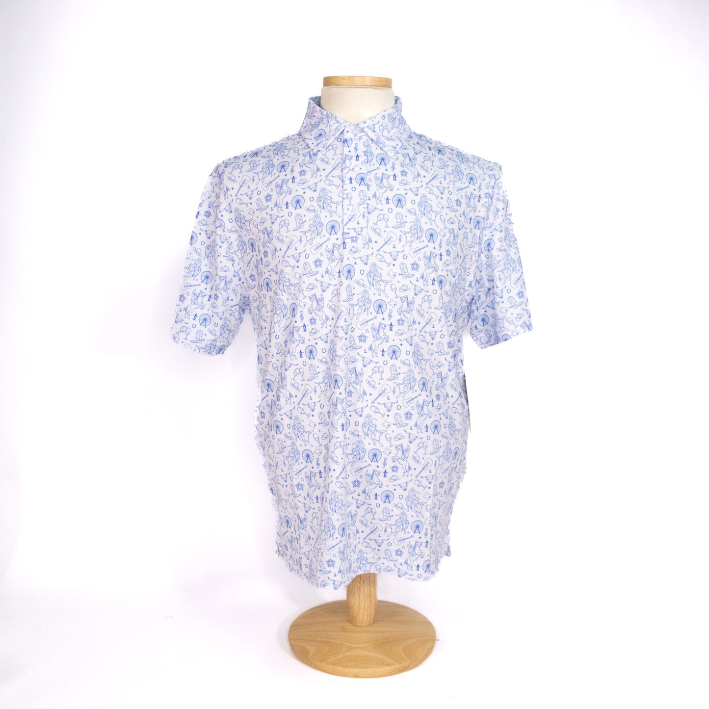 Mens Icon Print Polo - White