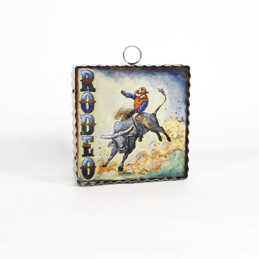 Roundtop Collection 6inx6in Art - Bull Rider