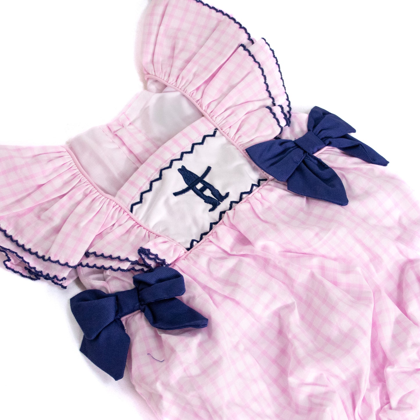 Infant Blue Bow Bubble - Pink
