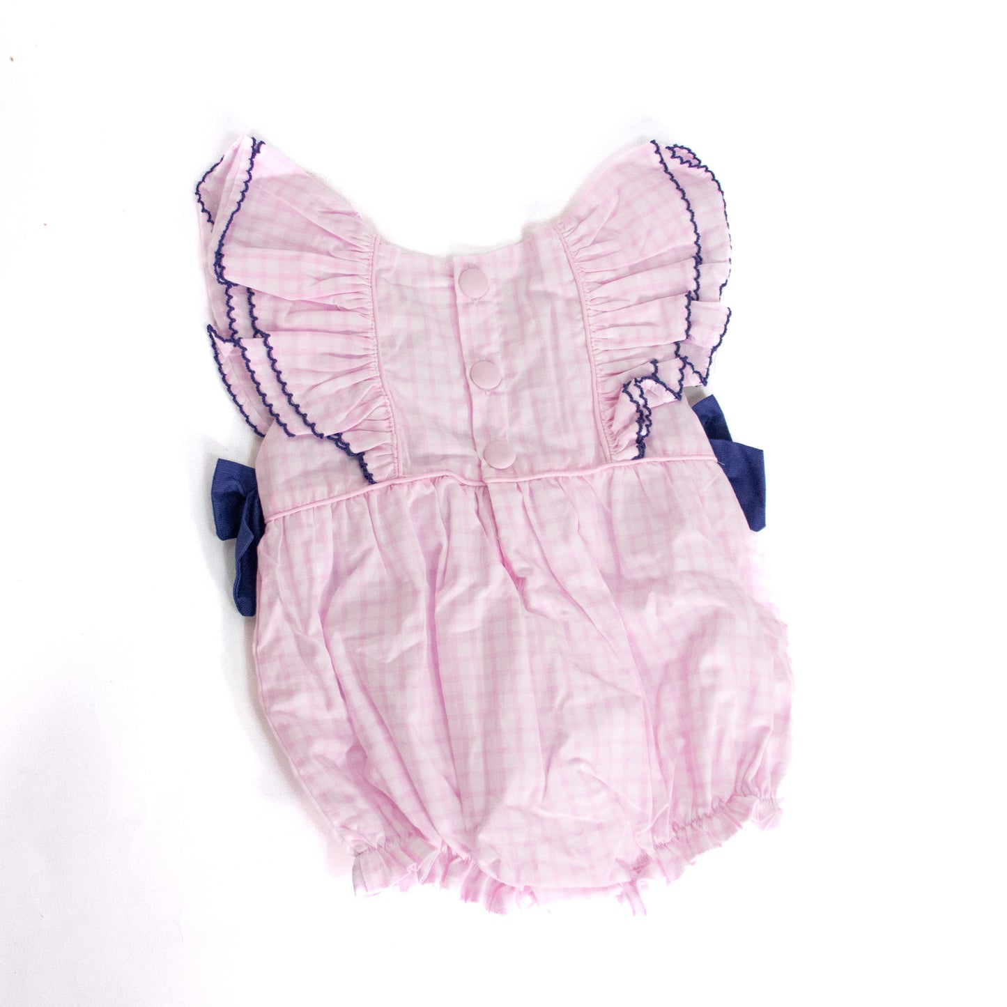 Infant Blue Bow Bubble - Pink