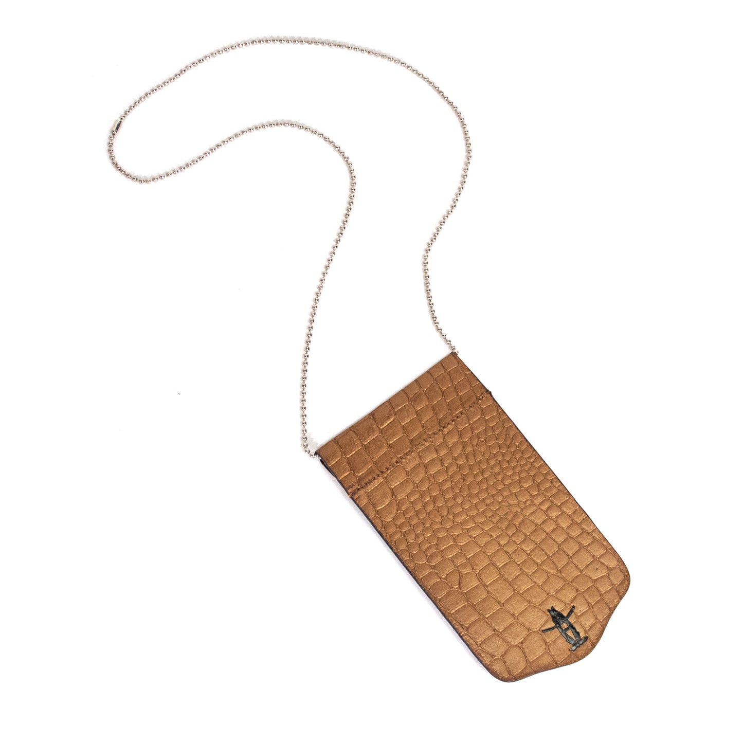 Large Embossed Alligator Badgeholder - Copper